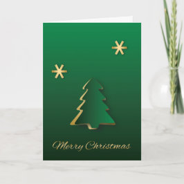 Classy Elegant Gold Green-kerstboom Feestdagen Kaart