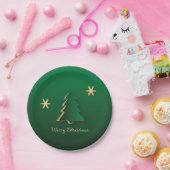 Classy Elegant Gold Green-kerstboom Papieren Bordje (Feest)