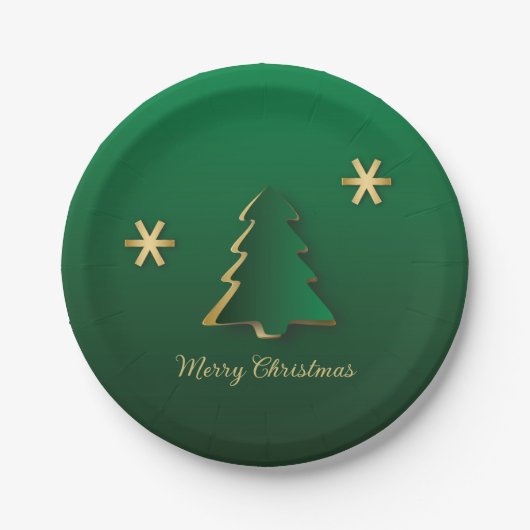 Classy Elegant Gold Green-kerstboom Papieren Bordje (Voorkant)
