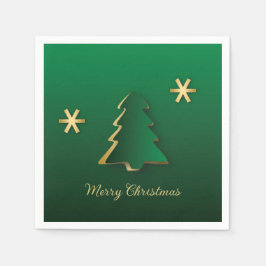 Classy Elegant Gold Green-kerstboom Servet