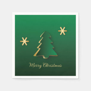 Classy Elegant Gold Green-kerstboom Servet