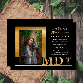 Classy Elegant Gold MD Caduceus 1 Foto zwart Aankondiging