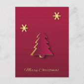 Classy Elegant Gold Red-kerstboom - Briefkaart (Voorkant)