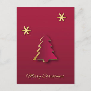 Classy Elegant Gold Red-kerstboom - Briefkaart