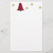 Classy Elegant Gold Red-kerstboom Briefpapier (Voorkant)