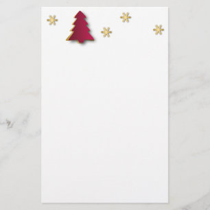 Classy Elegant Gold Red-kerstboom Briefpapier