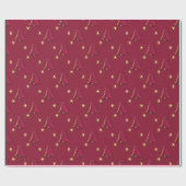 Classy Elegant Gold Red-kerstboom Cadeaupapier (Vlak)