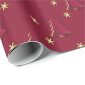Classy Elegant Gold Red-kerstboom Cadeaupapier (Rol Hoek)
