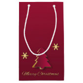 Classy Elegant Gold Red-kerstboom Klein Cadeauzakje (Achterkant)