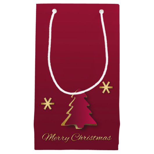 Classy Elegant Gold Red-kerstboom Klein Cadeauzakje (Voorkant)