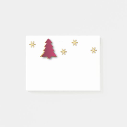 Classy Elegant Gold Red-kerstboom Post-it® Notes (Voorkant)