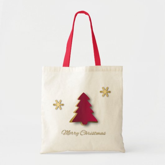 Classy Elegant Gold Red-kerstboom Tote Bag (Voorkant)