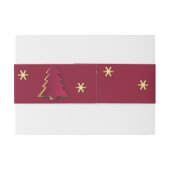 Classy Elegant Gold Red-kerstboom Uitnodigingen Wikkel (Achterkant Voorbeeld)