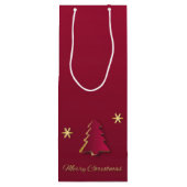 Classy Elegant Gold Red-kerstboom Wijn Cadeautas (Achterkant)
