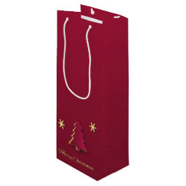 Classy Elegant Gold Red-kerstboom Wijn Cadeautas