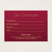 Classy Elegant Gold Red-kerstboomkaartje Visitekaartje (Achterkant)