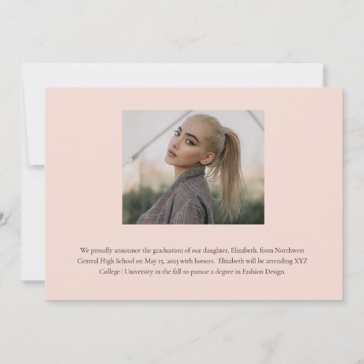 Classy Elegant Gold Script Text Afstuderen 3 Foto Aankondiging (Achterkant)