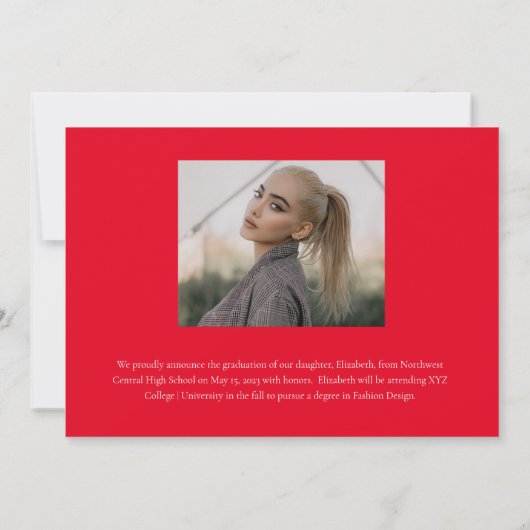 Classy Elegant Gold Script Text Afstuderen 3 Foto Aankondiging (Achterkant)