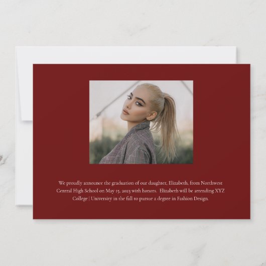 Classy Elegant Gold Script Text Afstuderen 3 Foto Aankondiging (Achterkant)