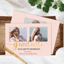 Classy Elegant Gold Script Text Afstuderen 3 Foto