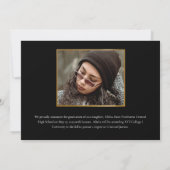 Classy Elegant Gold Script Text Afstuderen 4 Foto Aankondiging (Achterkant)