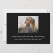 Classy Elegant Gold Script Text Graduate 3 Photo Aankondiging (Achterkant)