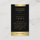 Classy Elegant Gold Stripe CEO Professional Foto Visitekaartje (Achterkant)