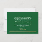 Classy Elegant Gold Text Afstuderen 1 Foto Dk Gree Bedankkaart (Achterkant)