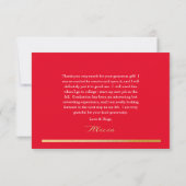 Classy Elegant Gold Text Afstuderen 1 Foto rood Bedankkaart (Achterkant)