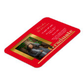 Classy Elegant Gold Text Afstuderen 1 Foto rood Magneet (Linkerzijde)