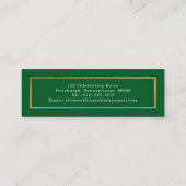 Classy Elegant Gold Text Afstuderen Foto groen Mini Visitekaartje (Achterkant)