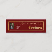 Classy Elegant Gold Text Afstuderen Foto Mini Visitekaartje (Voorkant)