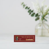 Classy Elegant Gold Text Afstuderen Foto Mini Visitekaartje (Staand voorkant)