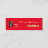 Classy Elegant Gold Text Afstuderen Foto Mini Visitekaartje (Voorkant)