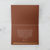 Classy Elegant Gold Text Afstuderen Foto Terracott Bedankkaart (Binnen)