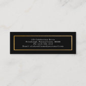 Classy Elegant Gold Text Afstuderen Foto zwart Mini Visitekaartje (Achterkant)