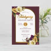 Classy Elegant Gold | Thanksgiving Bourgogne Flora Kaart (Staand voorkant)