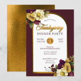 Classy Elegant Gold | Thanksgiving Bourgogne Flora Kaart
