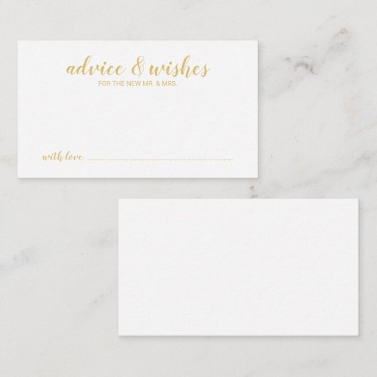 Classy Elegant Gold Wedding Advieskaart (Voorkant / Achterkant)