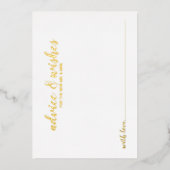 Classy Elegant Gouden Folie Bruiloft Advies Kaart (Voorkant)