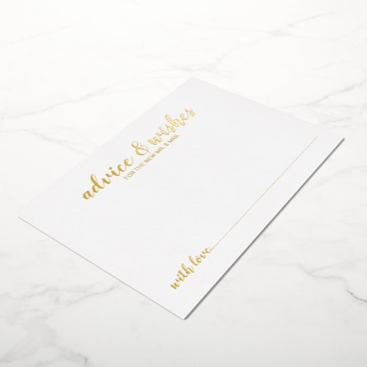 Classy Elegant Gouden Folie Bruiloft Advies Kaart (Gedraaid)