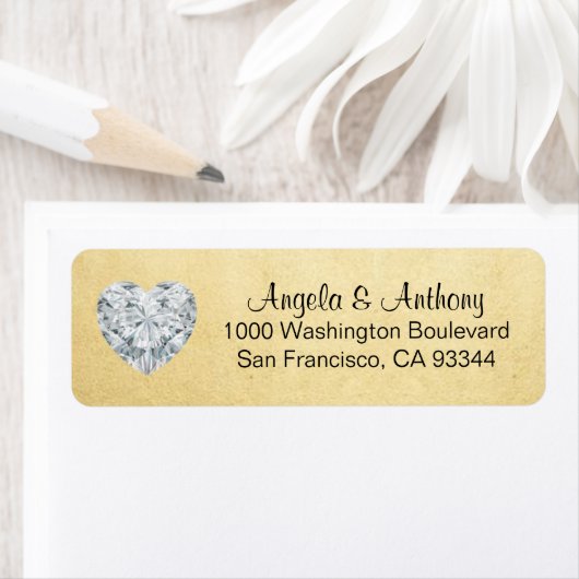 Classy Elegant Gouden Folie Bruiloft Retouradres Etiket (Insitu)