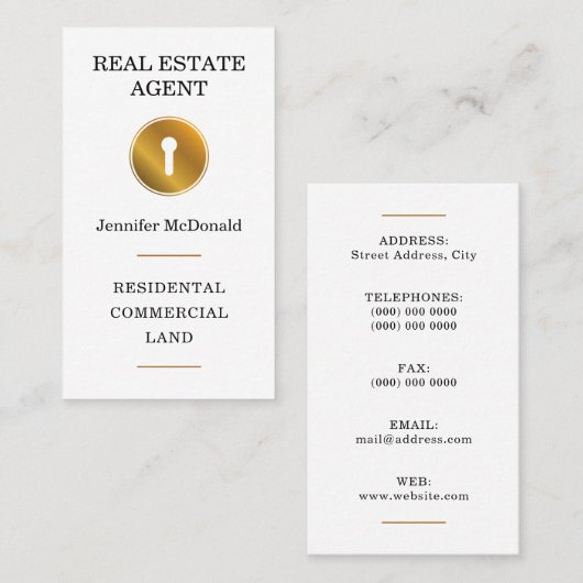 Classy elegant gouden hoofdgat  visitekaartje (Voorkant / Achterkant)