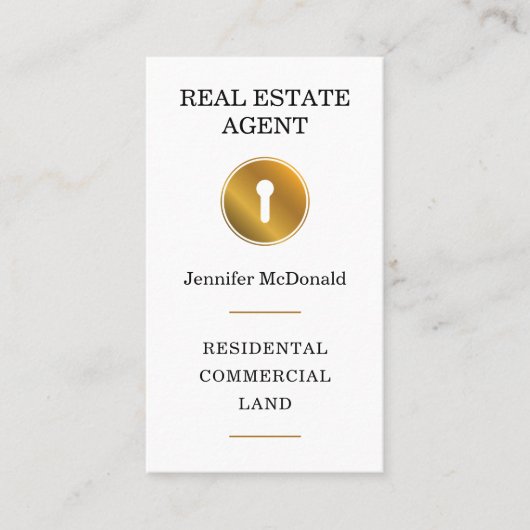 Classy elegant gouden hoofdgat  visitekaartje (Voorkant)