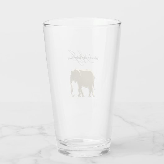 Classy Elegant Gouden Olifant Monogrammed Glas (Achterkant)