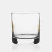 Classy Elegant Gouden Toon Monogram Familie Shield Whisky Glas (Rechts)