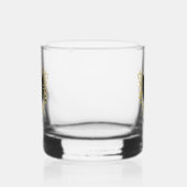 Classy Elegant Gouden Toon Monogram Familie Shield Whisky Glas (Links)