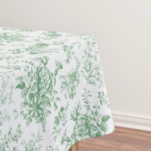 Classy Elegant  Green Floral Toile Tafelkleed (Voorbeeld)