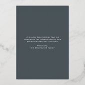 Classy Elegant Grey Afstuderen Foto Gold Folie Uitnodiging (Achterkant)