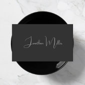 Classy Elegant Grijs & Zwart Handgeschreven Script Visitekaartje